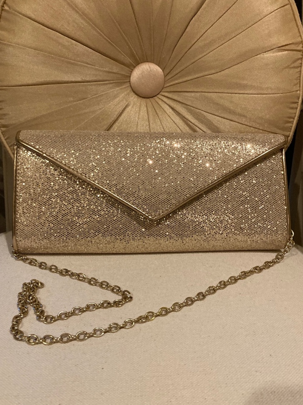 ALDO Rose Gold Glitter Clutch with Removable Strap - Beautiful!